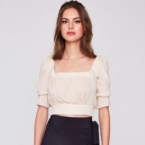 Stone Cold Fox Cropped Ivory Blouse